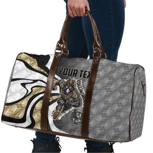 Personalised Collingwood Magpies Travel Bag Trippy Psychedelic Abstract Art Mascot Football Fans