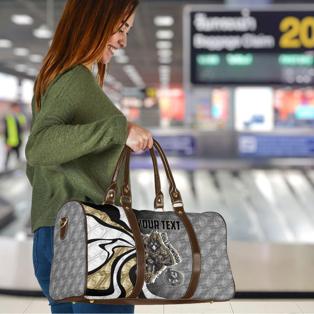 Personalised Collingwood Magpies Travel Bag Trippy Psychedelic Abstract Art Mascot Football Fans