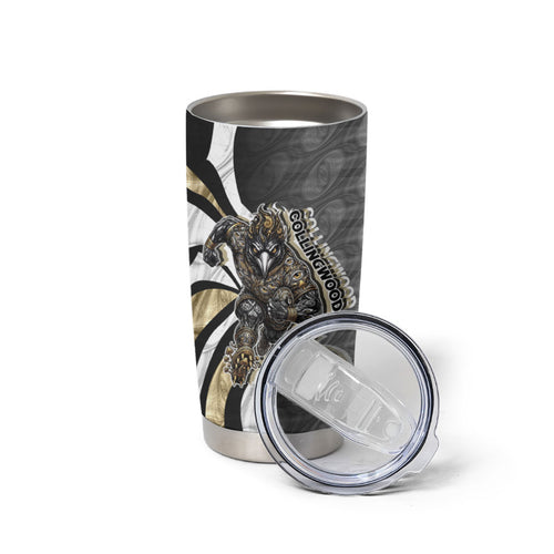 Personalised Collingwood Magpies Tumbler Cup Trippy Psychedelic Abstract Art Mascot Football Fans
