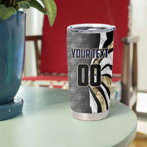 Personalised Collingwood Magpies Tumbler Cup Trippy Psychedelic Abstract Art Mascot Football Fans