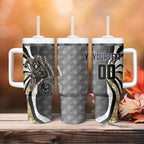 Personalised Collingwood Magpies Tumbler With Handle Trippy Psychedelic Abstract Art Mascot Football Fans