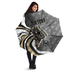 Personalised Collingwood Magpies Umbrella Trippy Psychedelic Abstract Art Mascot Football Fans