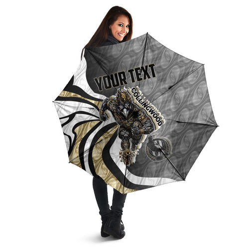 Personalised Collingwood Magpies Umbrella Trippy Psychedelic Abstract Art Mascot Football Fans