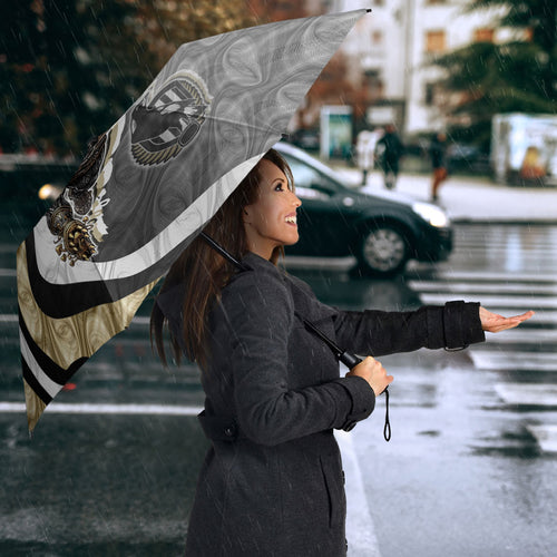 Personalised Collingwood Magpies Umbrella Trippy Psychedelic Abstract Art Mascot Football Fans