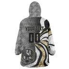 Personalised Collingwood Magpies Wearable Blanket Hoodie Trippy Psychedelic Abstract Art Mascot Football Fans
