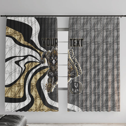 Personalised Collingwood Magpies Window Curtain Trippy Psychedelic Abstract Art Mascot Football Fans