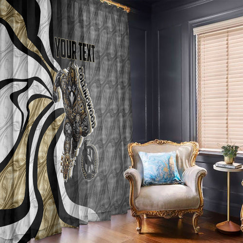 Personalised Collingwood Magpies Window Curtain Trippy Psychedelic Abstract Art Mascot Football Fans