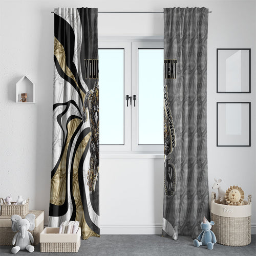 Personalised Collingwood Magpies Window Curtain Trippy Psychedelic Abstract Art Mascot Football Fans