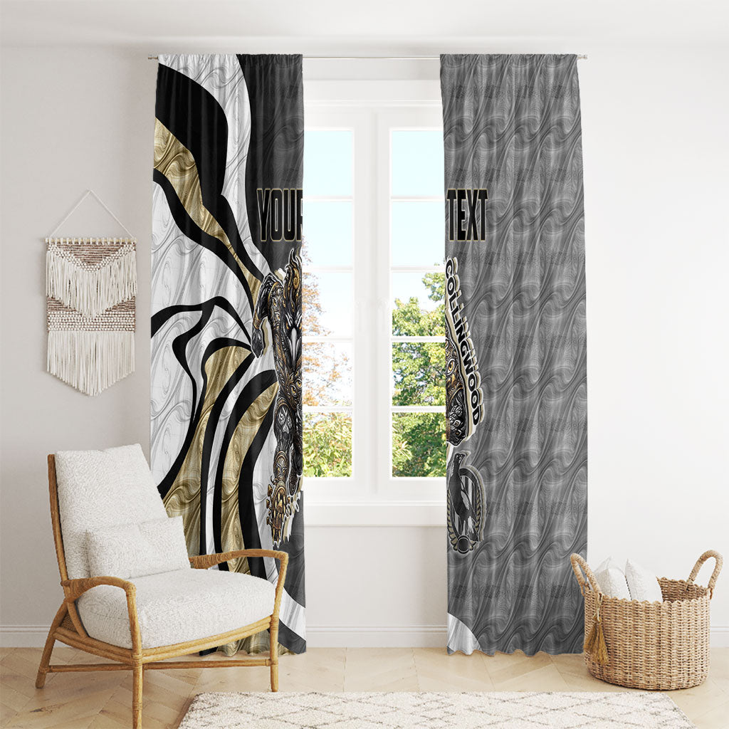 Personalised Collingwood Magpies Window Curtain Trippy Psychedelic Abstract Art Mascot Football Fans