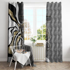 Personalised Collingwood Magpies Window Curtain Trippy Psychedelic Abstract Art Mascot Football Fans