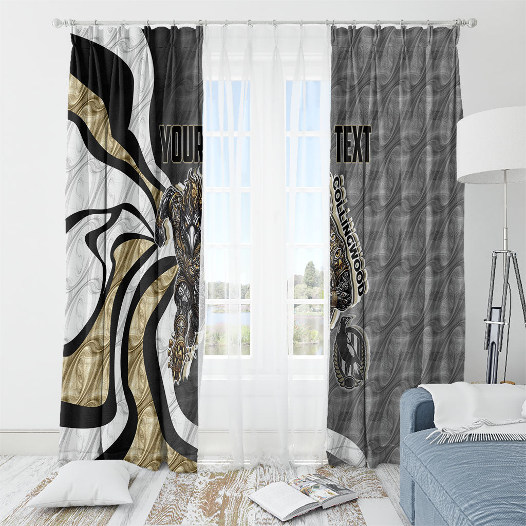 Personalised Collingwood Magpies Window Curtain Trippy Psychedelic Abstract Art Mascot Football Fans