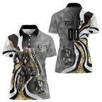Personalised Collingwood Magpies Women Polo Shirt Trippy Psychedelic Abstract Art Mascot Football Fans