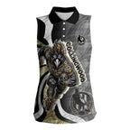 Personalised Collingwood Magpies Women Sleeveless Polo Shirt Trippy Psychedelic Abstract Art Mascot Football Fans
