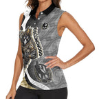 Personalised Collingwood Magpies Women Sleeveless Polo Shirt Trippy Psychedelic Abstract Art Mascot Football Fans