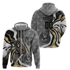 Personalised Collingwood Magpies Zip Hoodie Trippy Psychedelic Abstract Art Mascot Football Fans