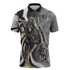 Personalised Collingwood Magpies Zipper Polo Shirt Trippy Psychedelic Abstract Art Mascot Football Fans