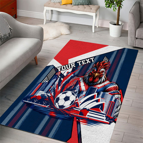 Personalised Sydney Roosters City Of Rugby Area Rug Sydney City Skyline Illustration Dynamic Sport Fan