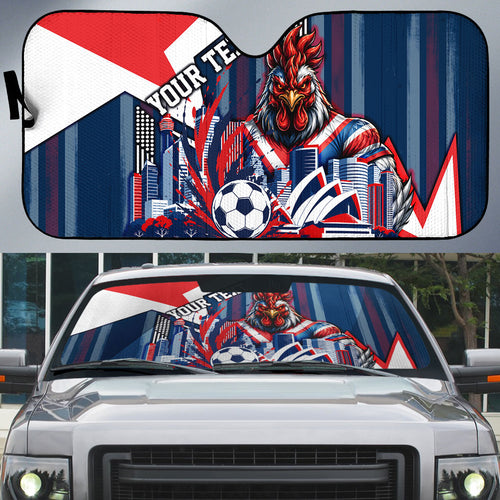 Personalised Sydney Roosters City Of Rugby Auto Sun Shade Sydney City Skyline Illustration Dynamic Sport Fan