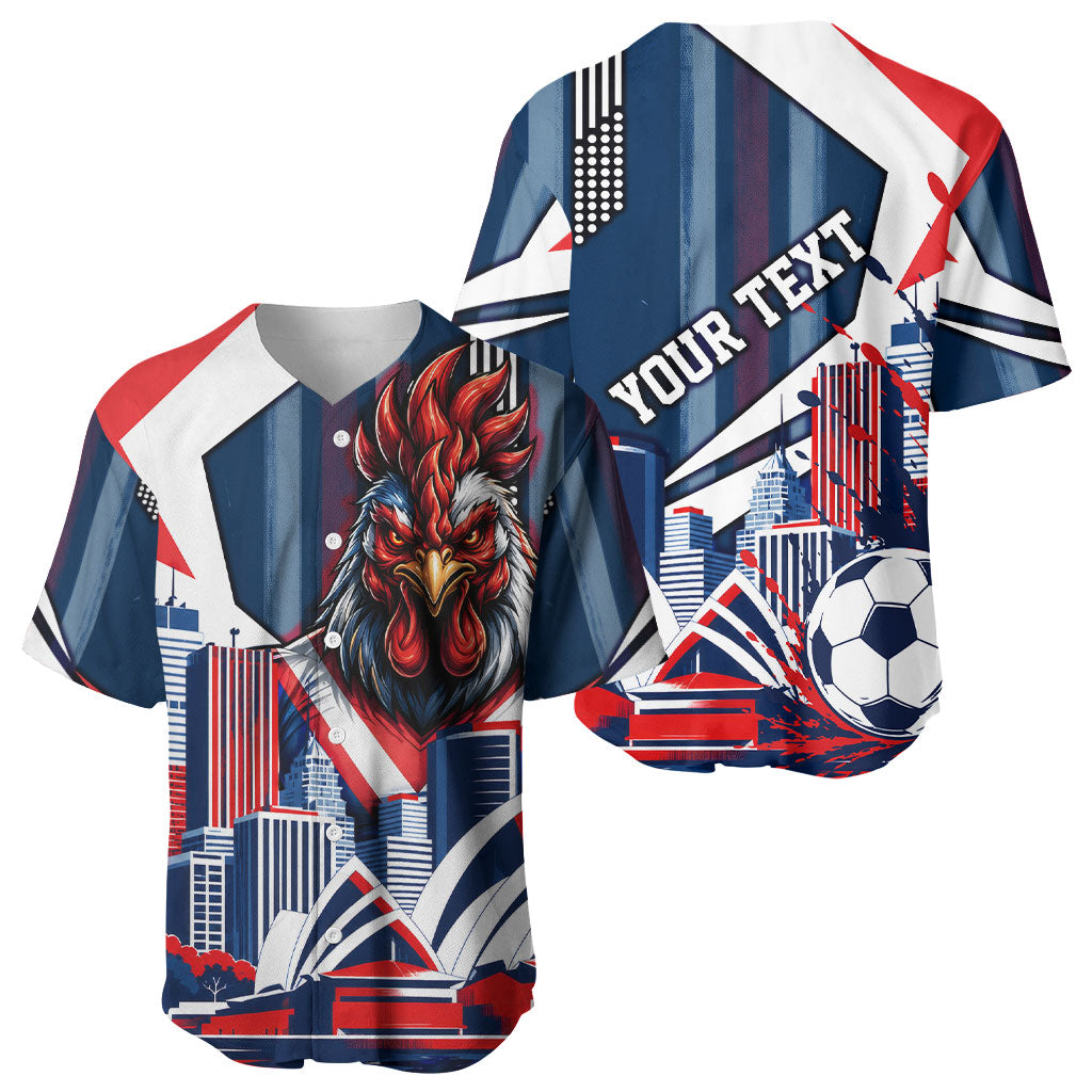 Personalised Sydney Roosters City Of Rugby Baseball Jersey Sydney City Skyline Illustration Dynamic Sport Fan