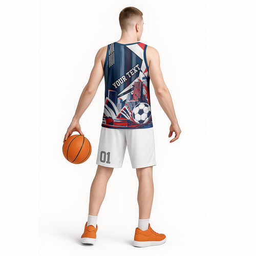 Personalised Sydney Roosters City Of Rugby Basketball Jersey Sydney City Skyline Illustration Dynamic Sport Fan
