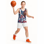 Personalised Sydney Roosters City Of Rugby Basketball Jersey Sydney City Skyline Illustration Dynamic Sport Fan