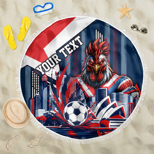 Personalised Sydney Roosters City Of Rugby Beach Blanket Sydney City Skyline Illustration Dynamic Sport Fan