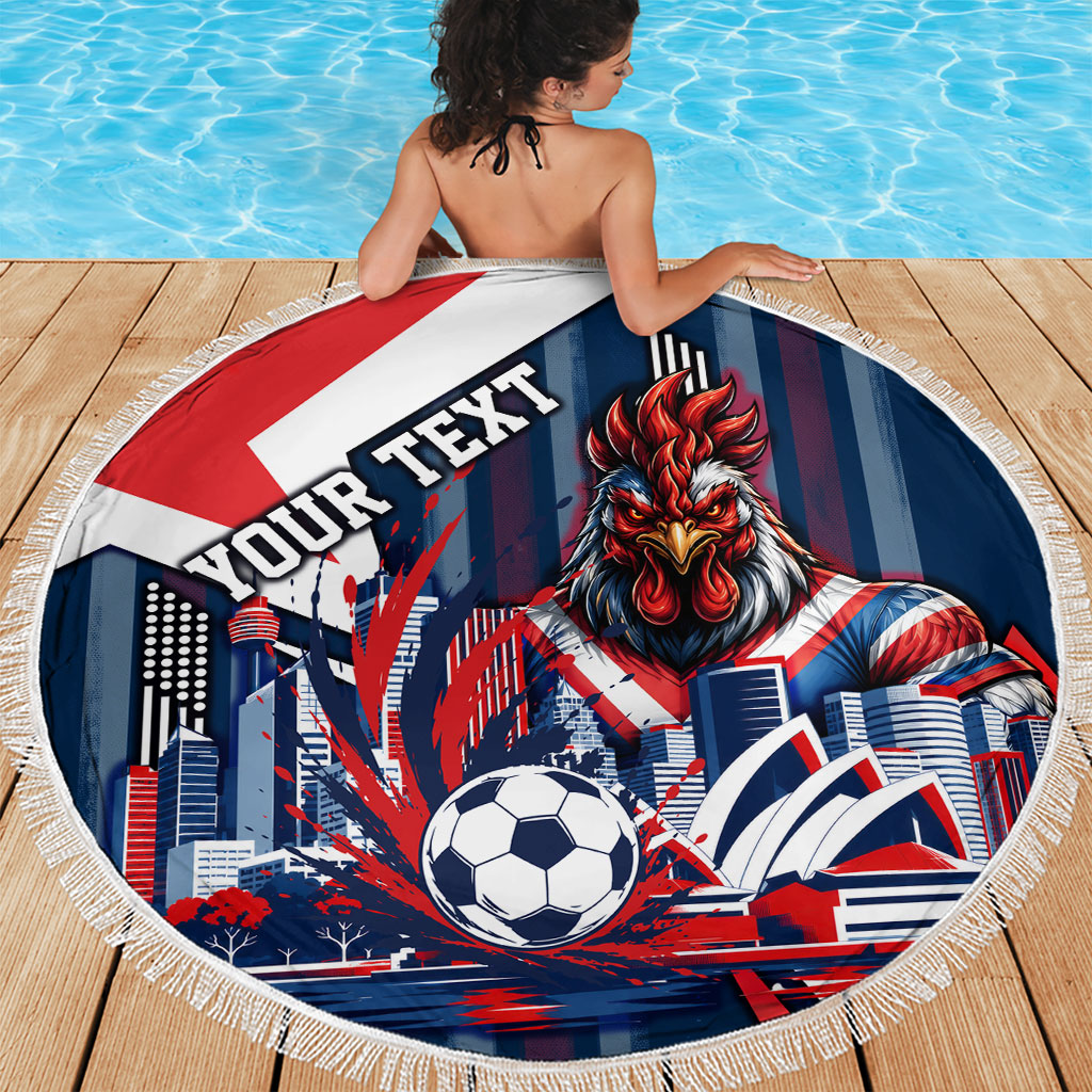Personalised Sydney Roosters City Of Rugby Beach Blanket Sydney City Skyline Illustration Dynamic Sport Fan
