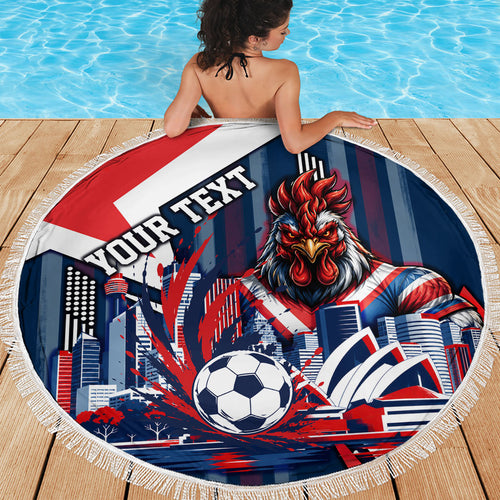 Personalised Sydney Roosters City Of Rugby Beach Blanket Sydney City Skyline Illustration Dynamic Sport Fan