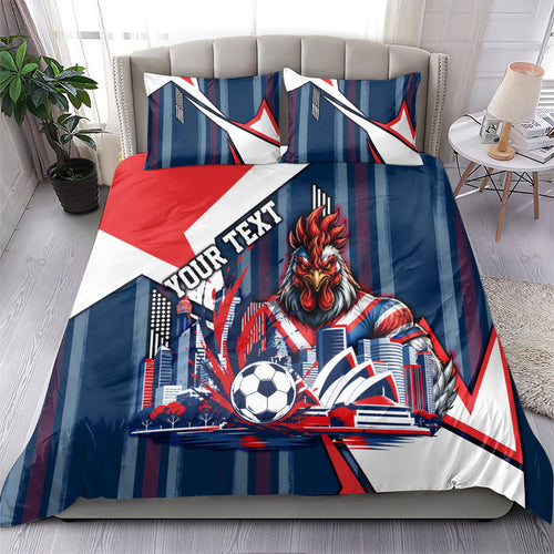 Personalised Sydney Roosters City Of Rugby Bedding Set Sydney City Skyline Illustration Dynamic Sport Fan