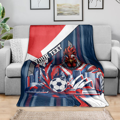 Personalised Sydney Roosters City Of Rugby Blanket Sydney City Skyline Illustration Dynamic Sport Fan