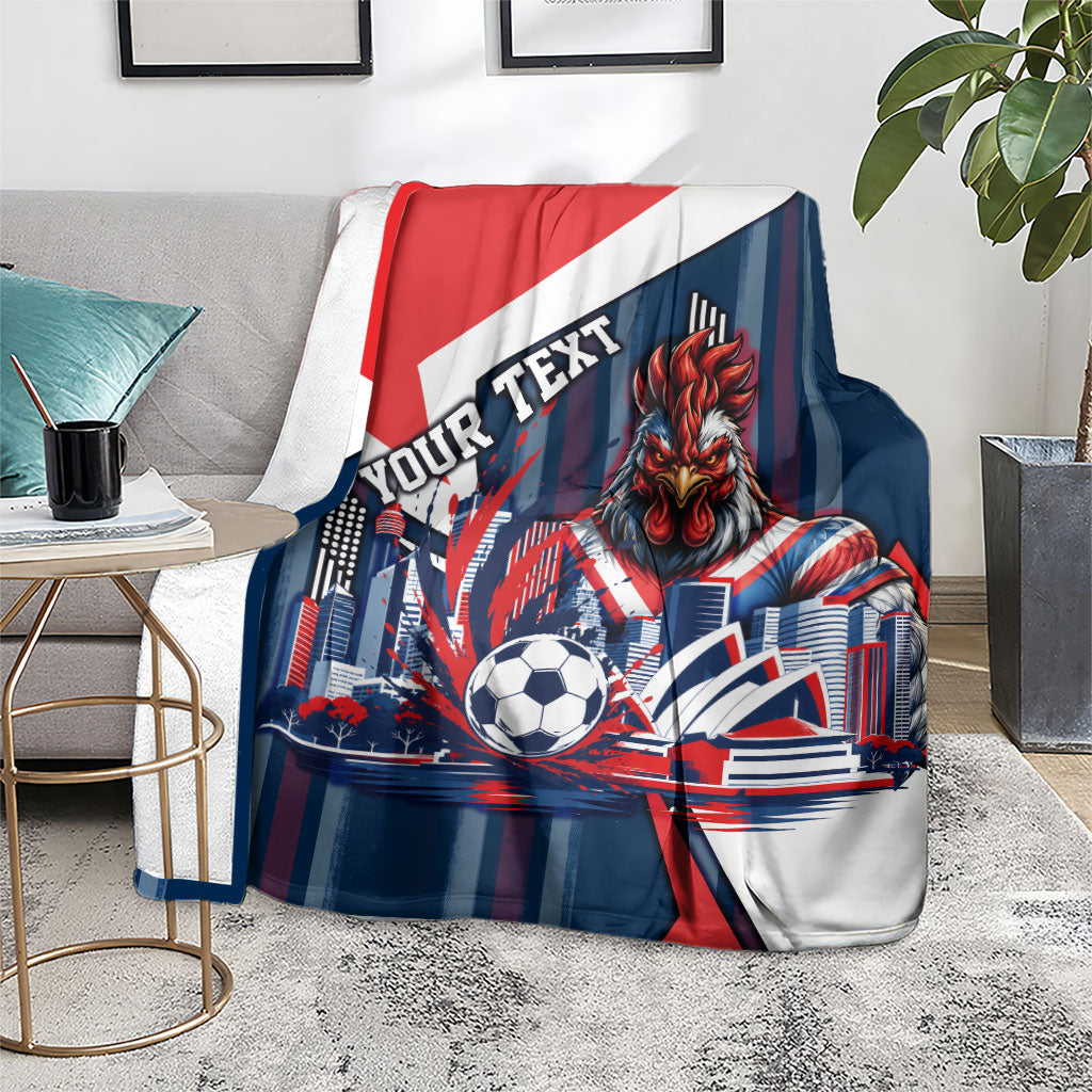 Personalised Sydney Roosters City Of Rugby Blanket Sydney City Skyline Illustration Dynamic Sport Fan