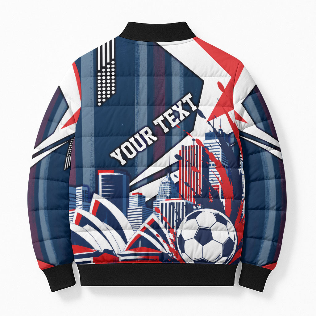 Personalised Sydney Roosters City Of Rugby Bomber Puffer Jacket Sydney City Skyline Illustration Dynamic Sport Fan