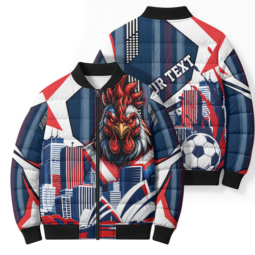 Personalised Sydney Roosters City Of Rugby Bomber Puffer Jacket Sydney City Skyline Illustration Dynamic Sport Fan