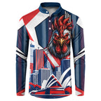 Personalised Sydney Roosters City Of Rugby Button Sweatshirt Sydney City Skyline Illustration Dynamic Sport Fan