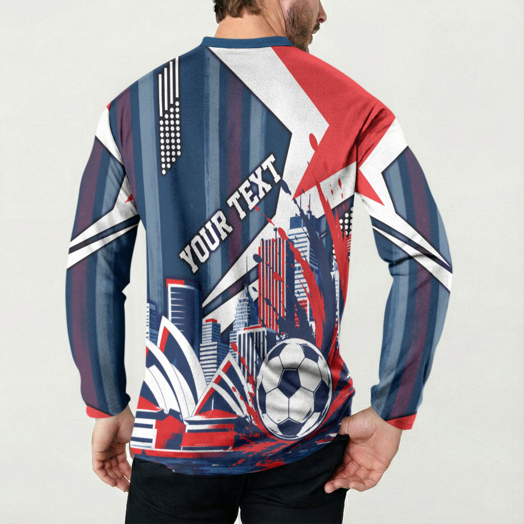 Personalised Sydney Roosters City Of Rugby Button Sweatshirt Sydney City Skyline Illustration Dynamic Sport Fan