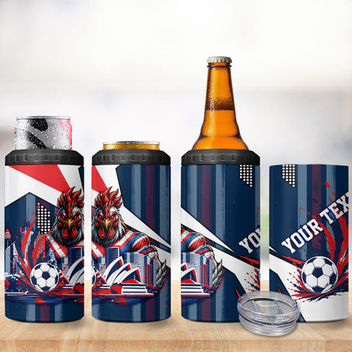 Personalised Sydney Roosters City Of Rugby 4 in 1 Can Cooler Tumbler Sydney City Skyline Illustration Dynamic Sport Fan