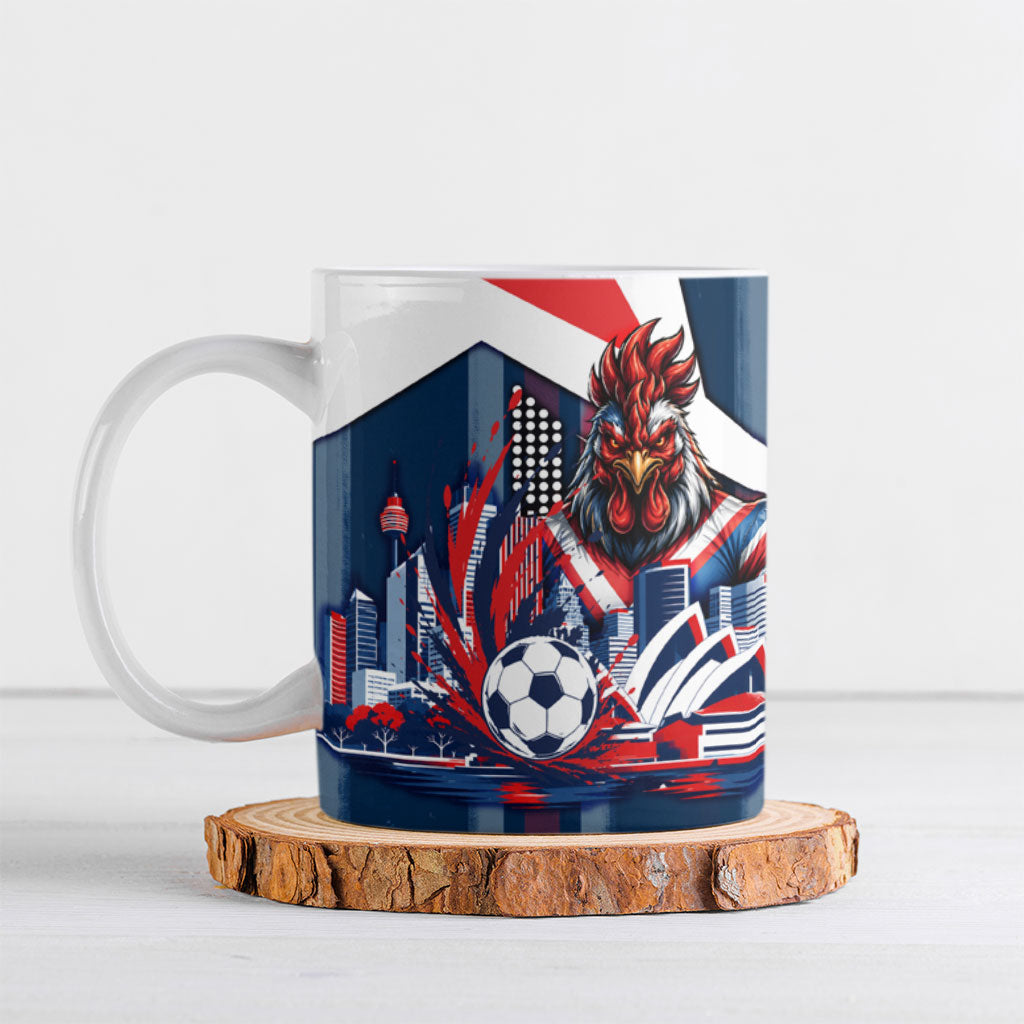 Personalised Sydney Roosters City Of Rugby Ceramic Mug Sydney City Skyline Illustration Dynamic Sport Fan