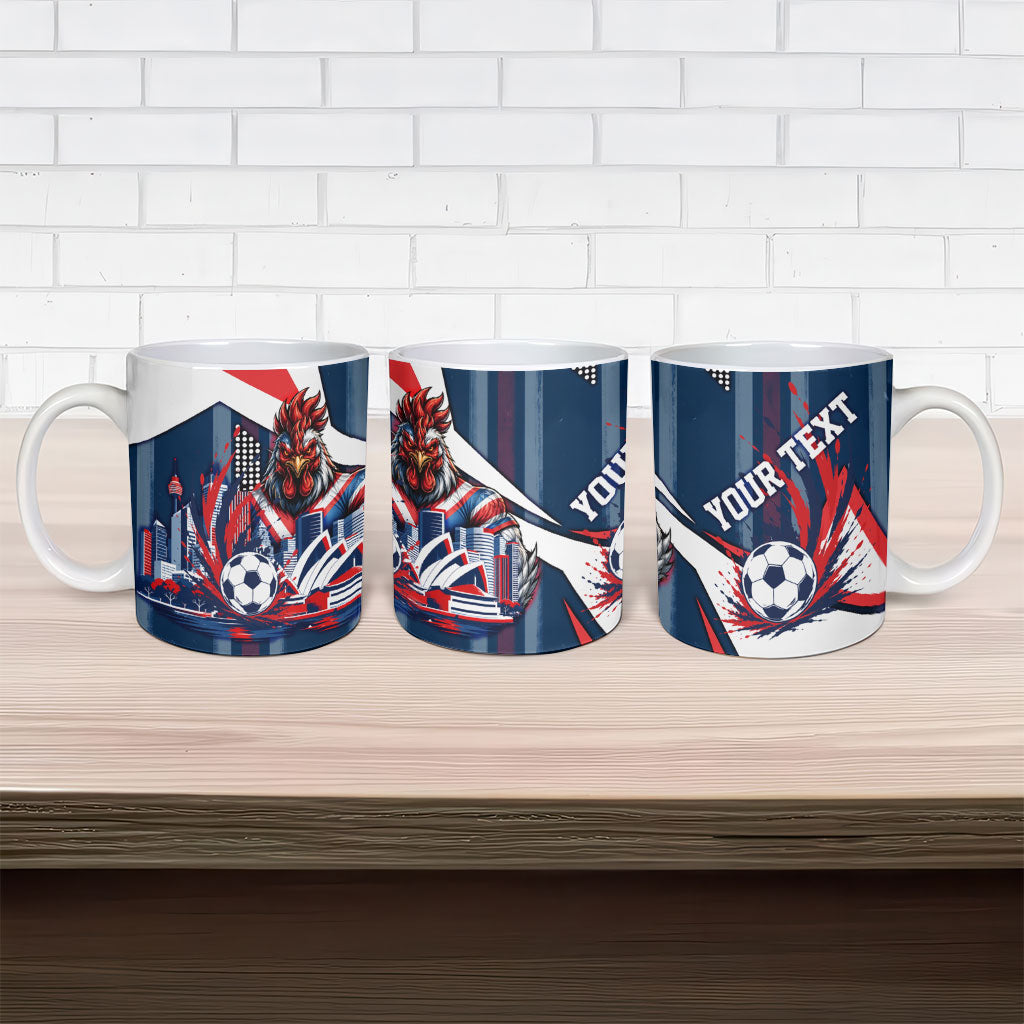 Personalised Sydney Roosters City Of Rugby Ceramic Mug Sydney City Skyline Illustration Dynamic Sport Fan