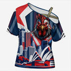 Personalised Sydney Roosters City Of Rugby Cross Shoulder Shirt Sydney City Skyline Illustration Dynamic Sport Fan