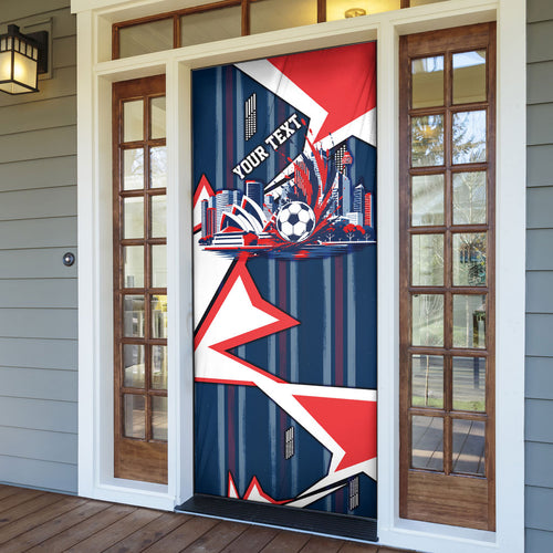 Personalised Sydney Roosters City Of Rugby Door Cover Sydney City Skyline Illustration Dynamic Sport Fan
