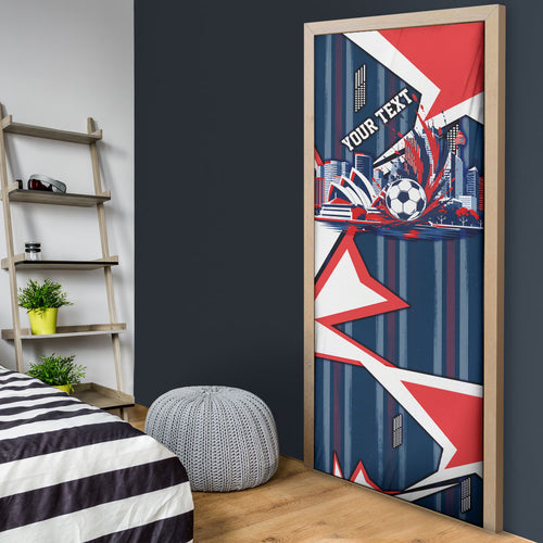 Personalised Sydney Roosters City Of Rugby Door Cover Sydney City Skyline Illustration Dynamic Sport Fan