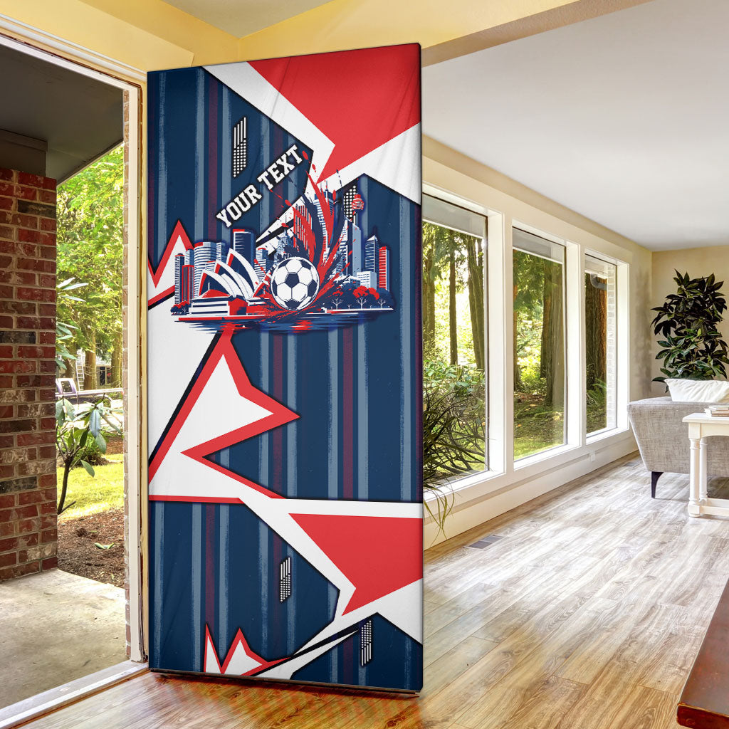 Personalised Sydney Roosters City Of Rugby Door Cover Sydney City Skyline Illustration Dynamic Sport Fan