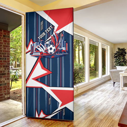 Personalised Sydney Roosters City Of Rugby Door Cover Sydney City Skyline Illustration Dynamic Sport Fan