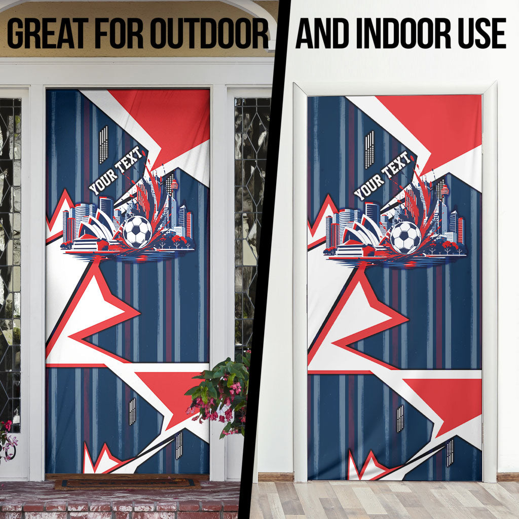 Personalised Sydney Roosters City Of Rugby Door Cover Sydney City Skyline Illustration Dynamic Sport Fan