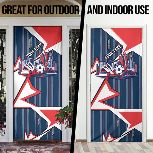 Personalised Sydney Roosters City Of Rugby Door Cover Sydney City Skyline Illustration Dynamic Sport Fan