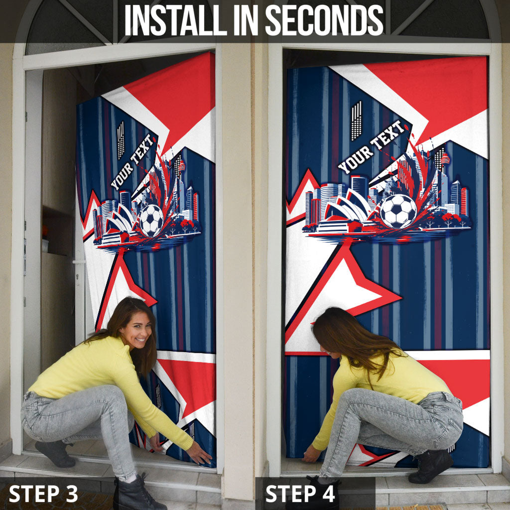 Personalised Sydney Roosters City Of Rugby Door Cover Sydney City Skyline Illustration Dynamic Sport Fan