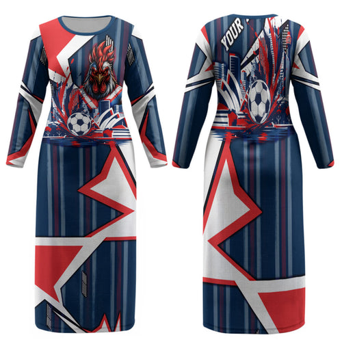 Personalised Sydney Roosters City Of Rugby Family Matching Long Sleeve Bodycon Dress and Hawaiian Shirt Sydney City Skyline Illustration Dynamic Sport Fan