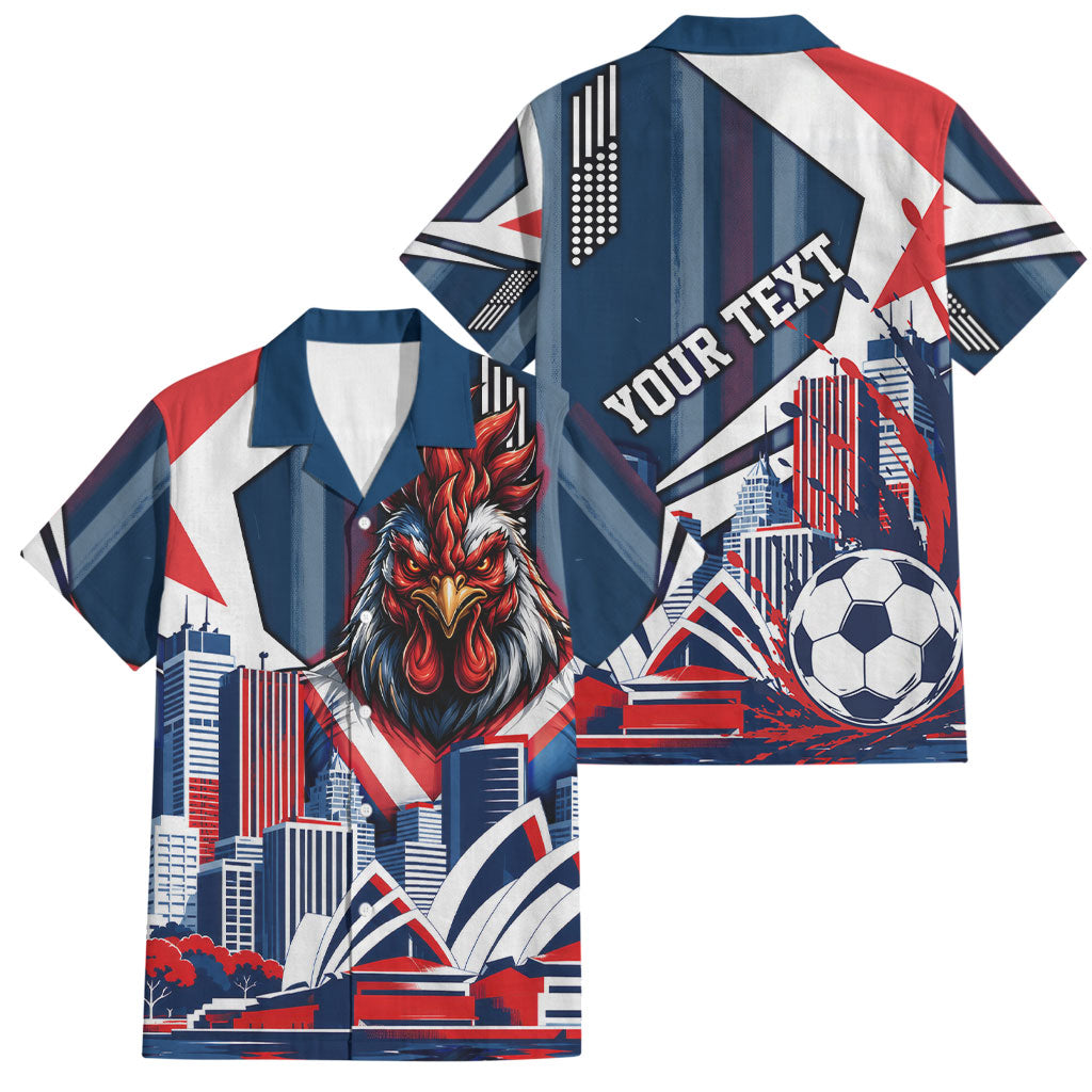 Personalised Sydney Roosters City Of Rugby Family Matching Off Shoulder Maxi Dress and Hawaiian Shirt Sydney City Skyline Illustration Dynamic Sport Fan