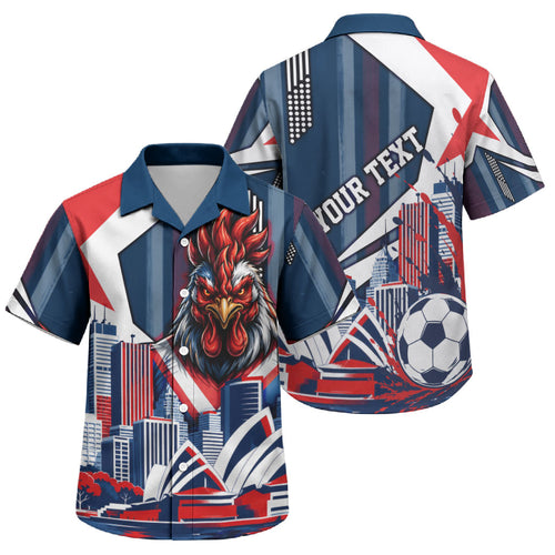 Personalised Sydney Roosters City Of Rugby Family Matching Off Shoulder Maxi Dress and Hawaiian Shirt Sydney City Skyline Illustration Dynamic Sport Fan