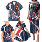 Personalised Sydney Roosters City Of Rugby Family Matching Puletasi and Hawaiian Shirt Sydney City Skyline Illustration Dynamic Sport Fan